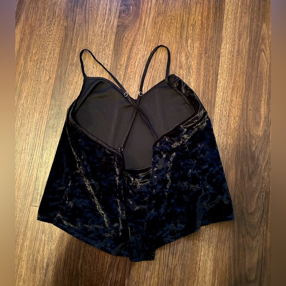 Victorias Secret Black Crushed Velvet Cami Sz Medium - Picture 6 of 8